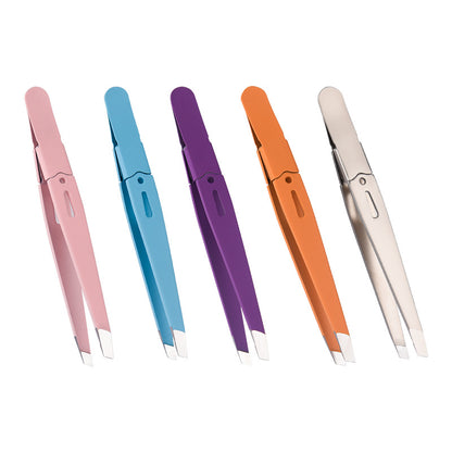 Beauty Fine Hairs Puller Stainless Steel Slanted Eye Brow Clips Removal Makeup Tools