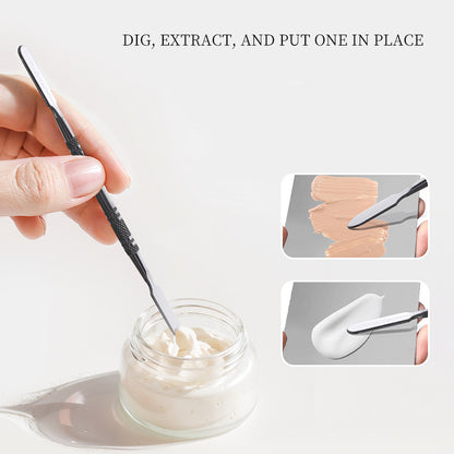Stainless Steel Cosmetic Makeup Palette, Professional Cosmetic Mixing Makeup Palette Spatula Makeup Artist Tool, Beauty Salon Color Cream Mixing Palette With A Spatula Makeup Nail Art Palette