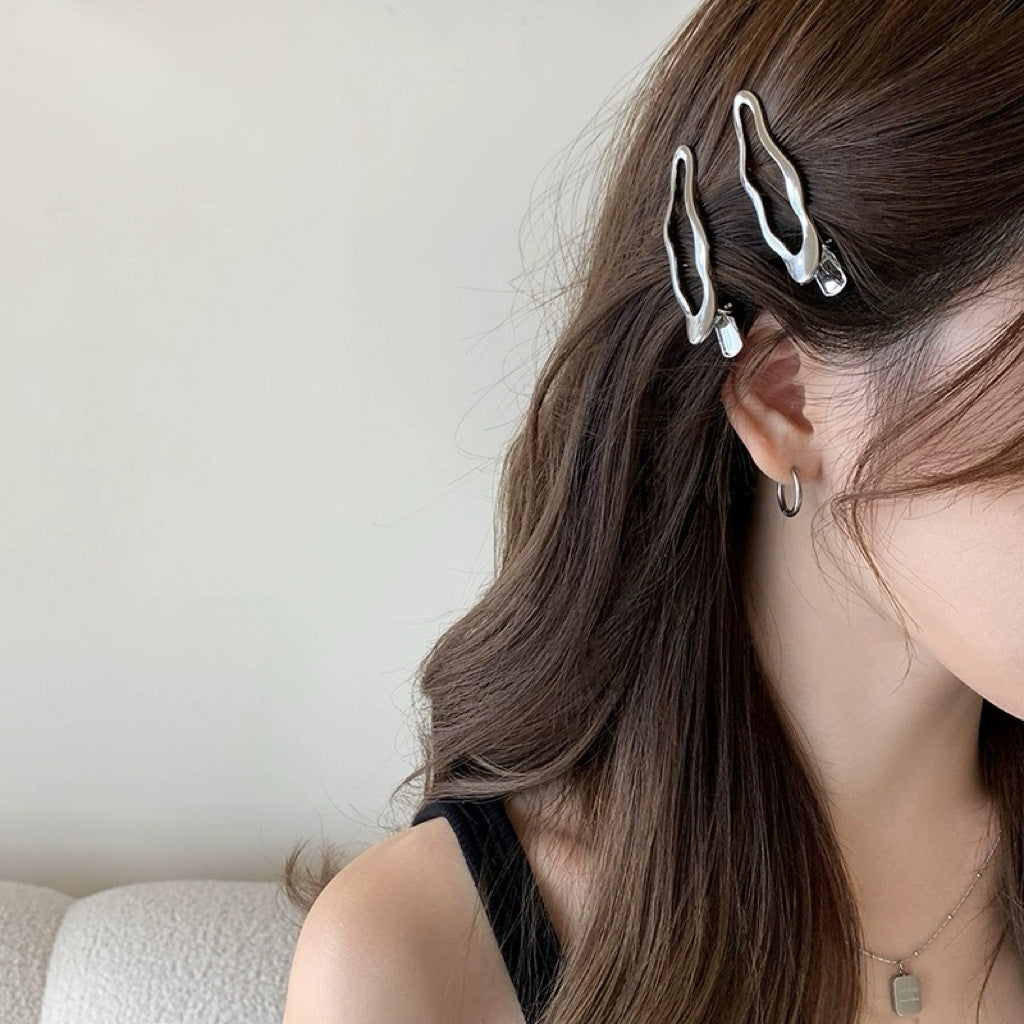 Bangs Duckbill Clip Hairclip Decoration Female Metal Wave Barrettes