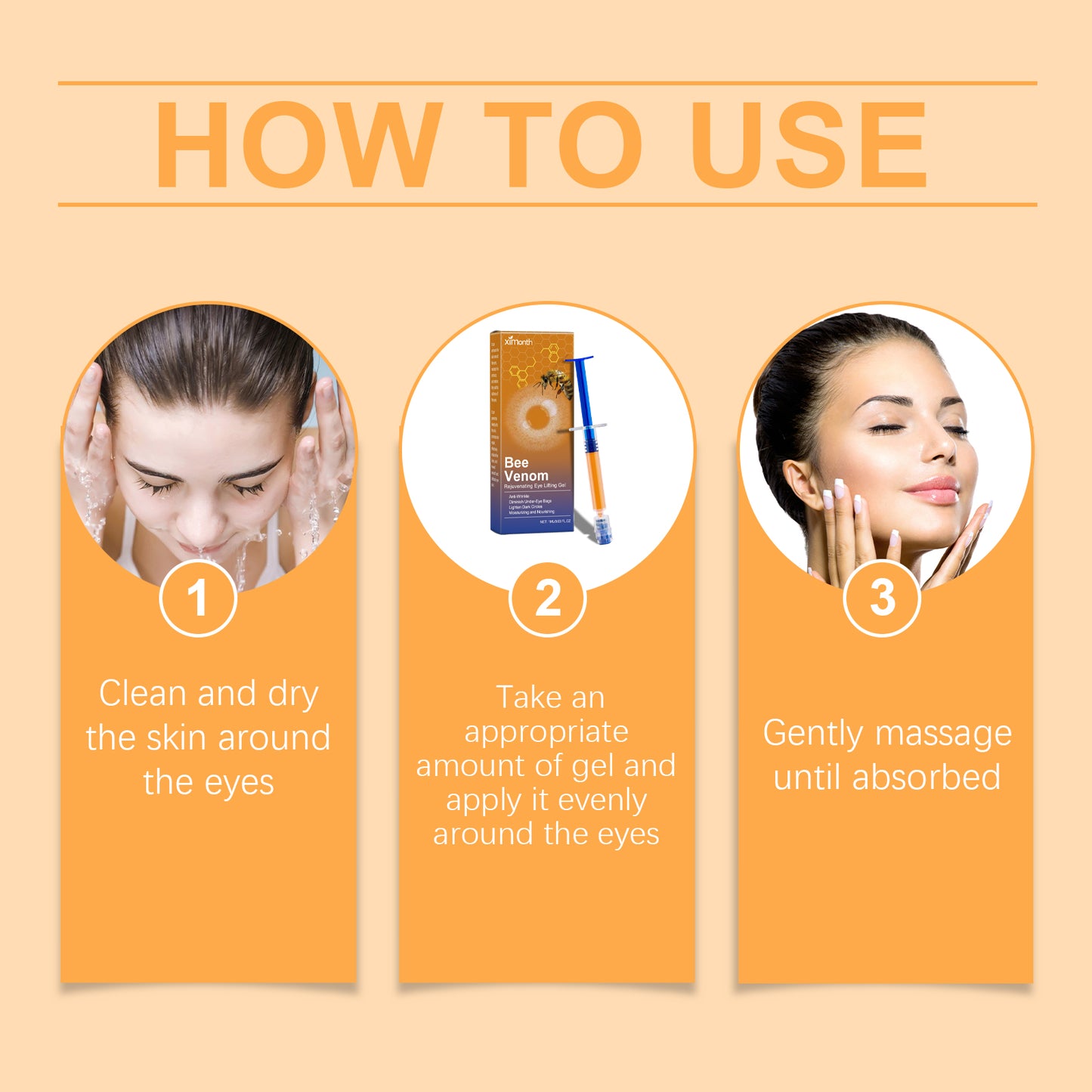 Ximonth Bee-Venom Eye Firming Gel Improves Eye Bag Moisturizing And Anti-Wrinkle Skin Care Moisturizing Gel