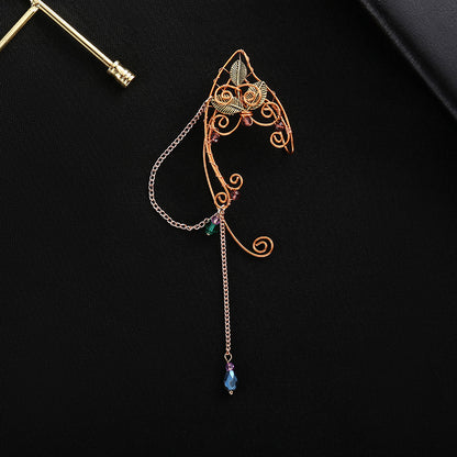 Long Tassel Non-piercing Ear Clip Elf Earrings Ear Hanging Women