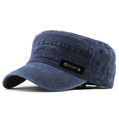Flat-brim Sunshade Baseball Cap Outdoor Breathable Distressed Hat