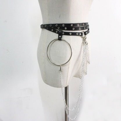 Punk Concave Shape Waist Chain Casual Belt Chain