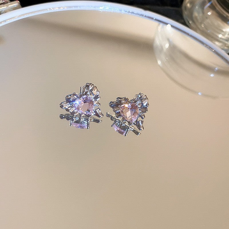 Women's Fashion Heart-shaped Zircon Ear Clip Earrings