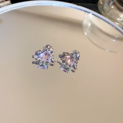 Women's Fashion Heart-shaped Zircon Ear Clip Earrings