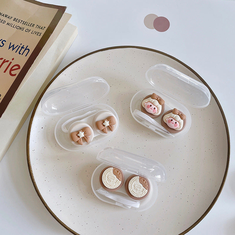 3 Pack Colored Contact Lenses Case Compact And Portable Contact Lens Case