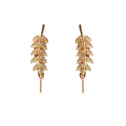Simple Tree Leaf Alloy U-shaped Ear Clip Earrings
