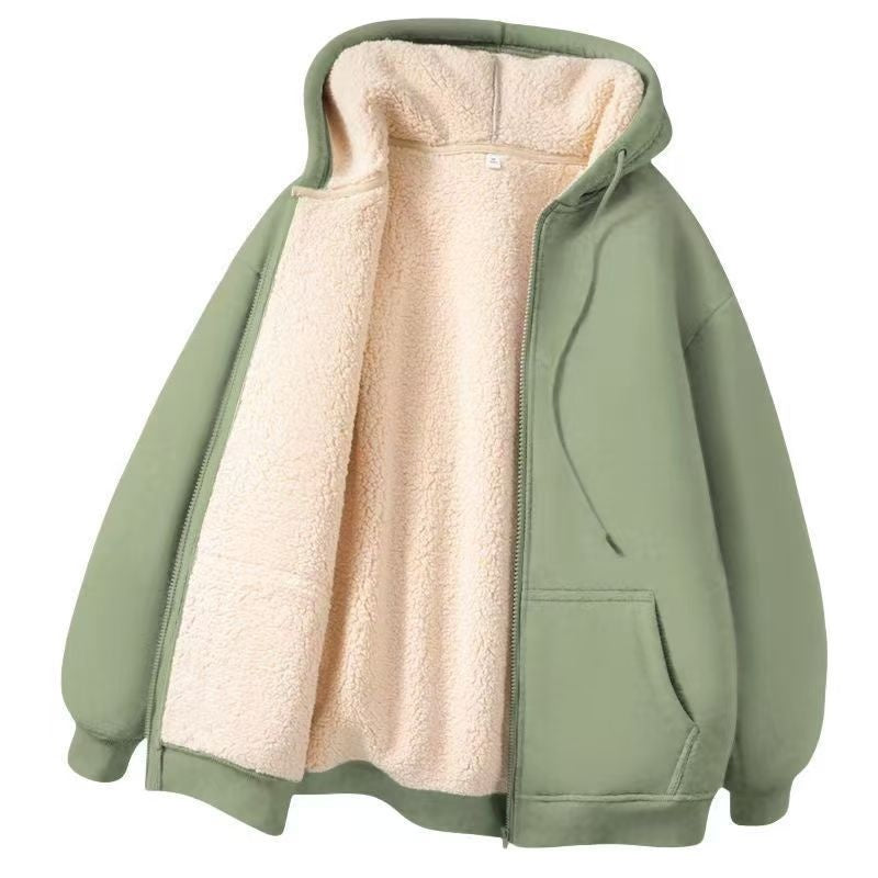 Mens Heavyweight Fleece-lined Lambswool Coat For Fall And Winter