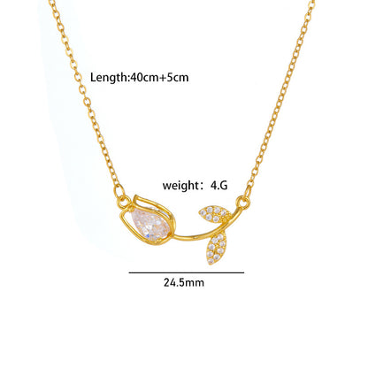 Tulip Flower Necklace For Women