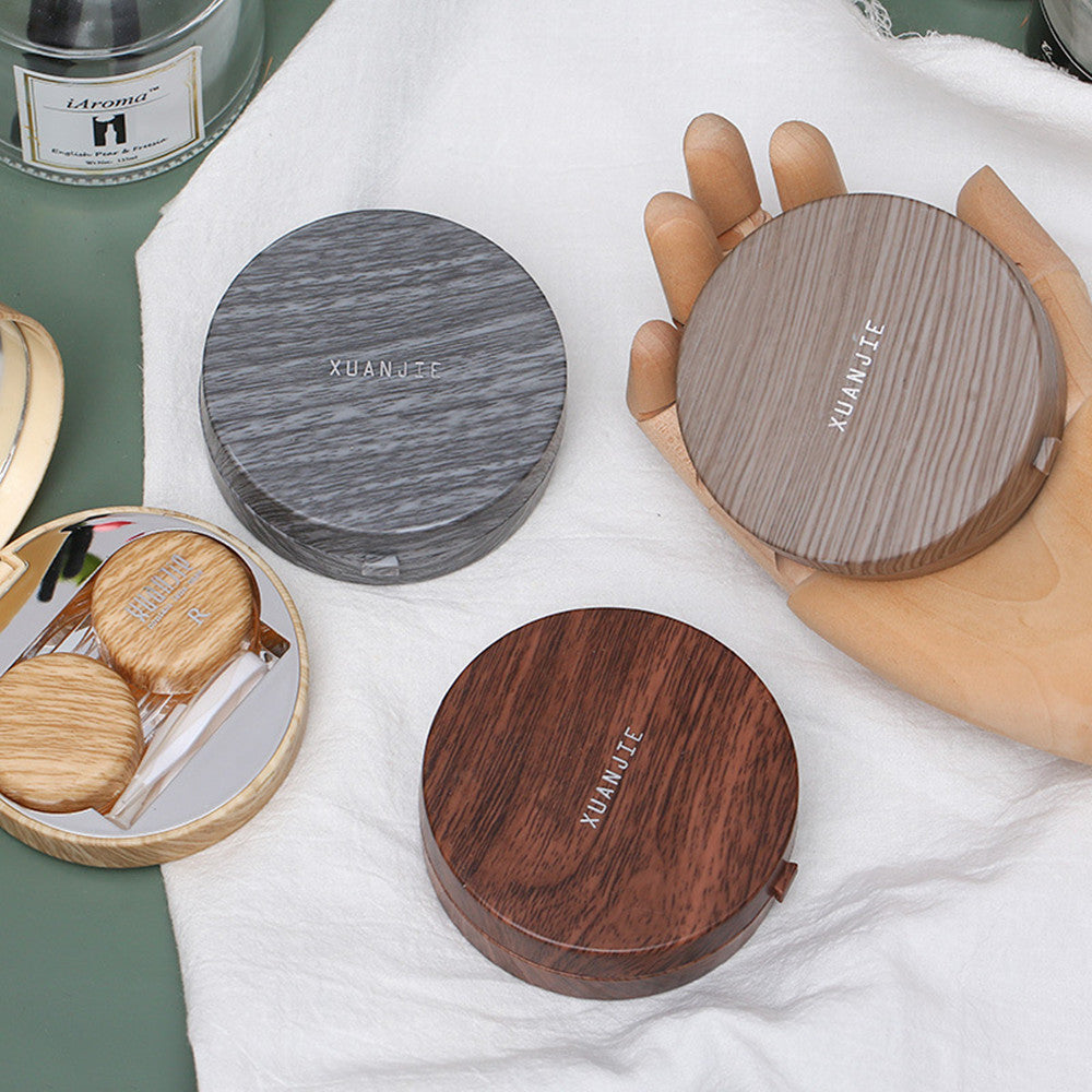 Contact Lens Case Vintage Wood Grain Contact Lens Case Wooden
