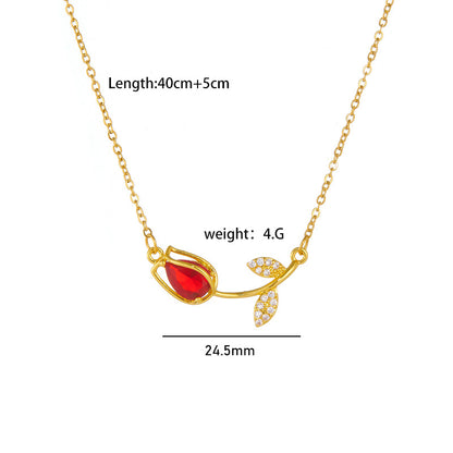 Tulip Flower Necklace For Women