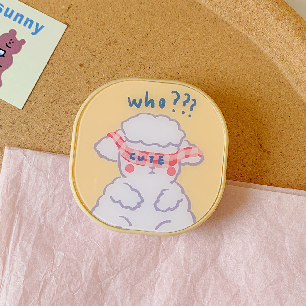 Ins Style Simple Cute Puppy Cartoon With Mirror Contact Lens Case
