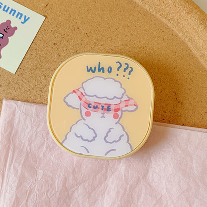 Ins Style Simple Cute Puppy Cartoon With Mirror Contact Lens Case