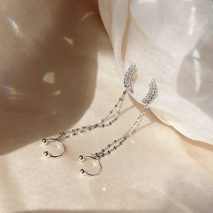 Personalized Wild Long Tassel Ear Clip Earrings