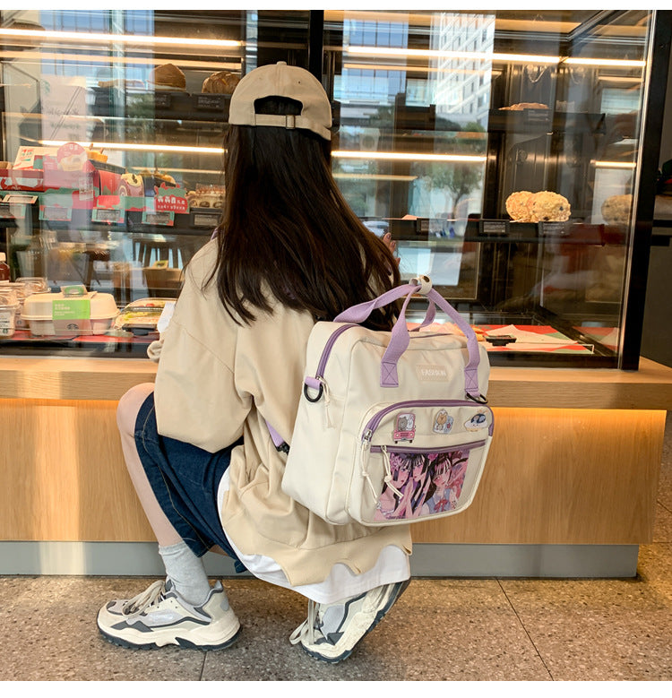 College Style Messenger Bag Dark School Girl Student In Tooling