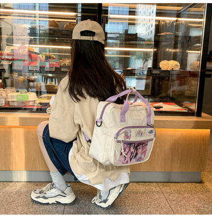 College Style Messenger Bag Dark School Girl Student In Tooling
