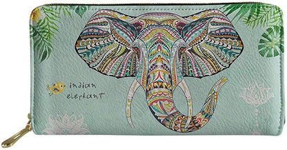 Printed Vintage Lady Zip Clutch