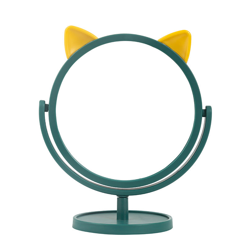 Cartoon Cat Ears Makeup Mirror Desktop Single-sided Makeup Mirror
