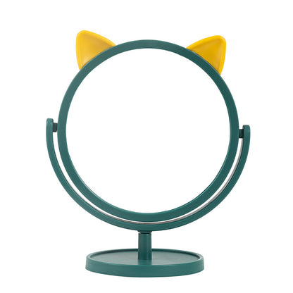 Cartoon Cat Ears Makeup Mirror Desktop Single-sided Makeup Mirror