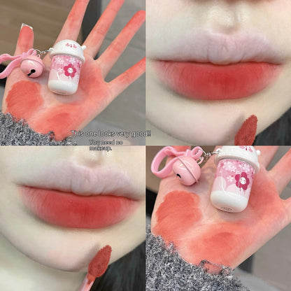 Keychain Lip Mud Milky Tea Cup Lip Lacquer One Room One Living Room Lipstick Low Protection And Gray Pink Student Party Cross-border Wholesale