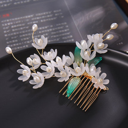 Flower Travel Colored Glass Hairpin Matching