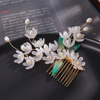 Flower Travel Colored Glass Hairpin Matching