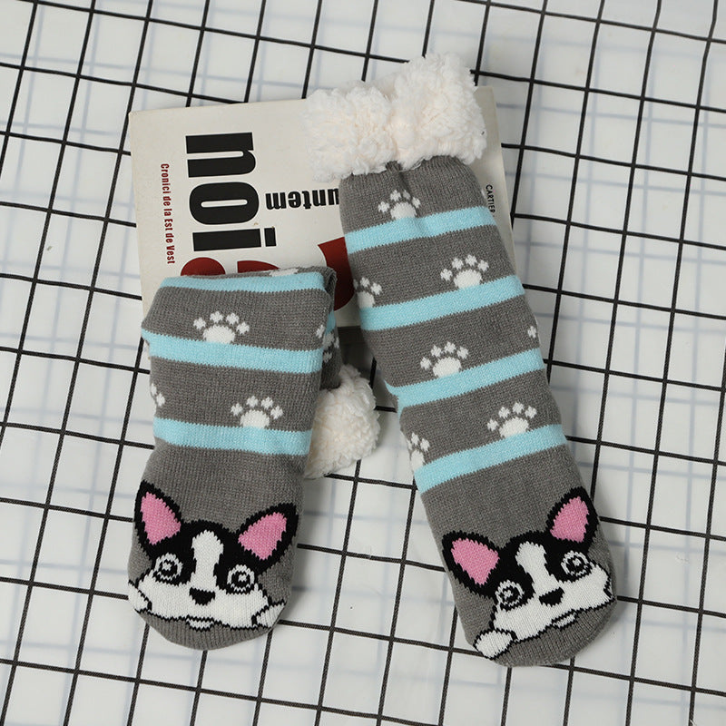 Plush Thickening Warm Home Confinement Sleep Floor Socks