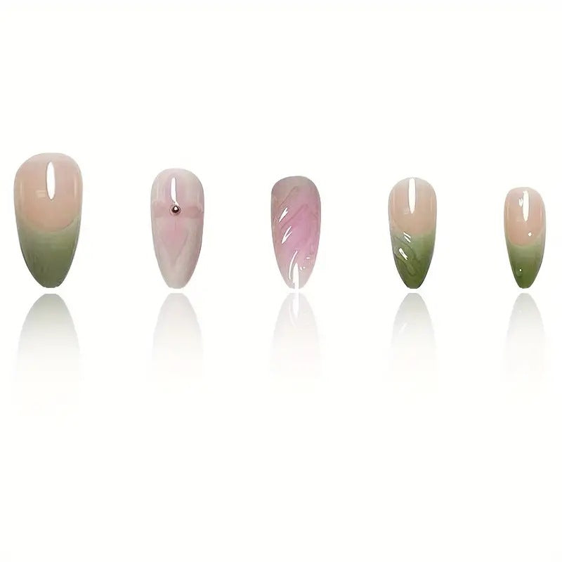 Sweet Pure Flower Wearing Armor Removable Fake Nails