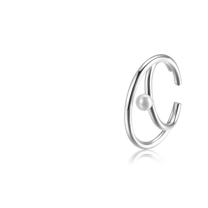Simple Line Pearl Ear Clip Temperamental Minority Design Earrings