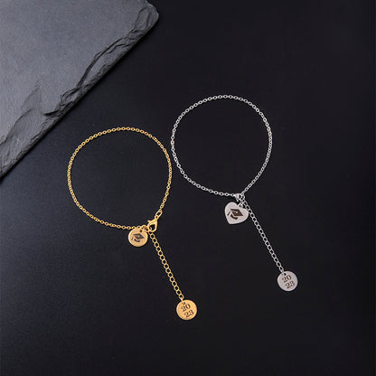New Dr. Cap Round Anklet Gold Silver Stainless Steel Anklet