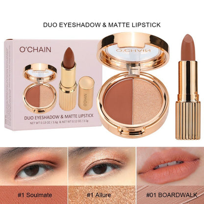 Pearlescent Double-color Eye Shadow Matte Lipstick Does Not Fade Nonstick Cup
