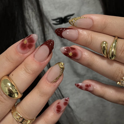 3D Wearable Nail Petals Flower Manicure Fake Nails