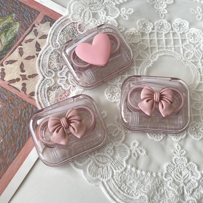 Transparent Contact Lens Case Mini And Simple One-piece Couple Box