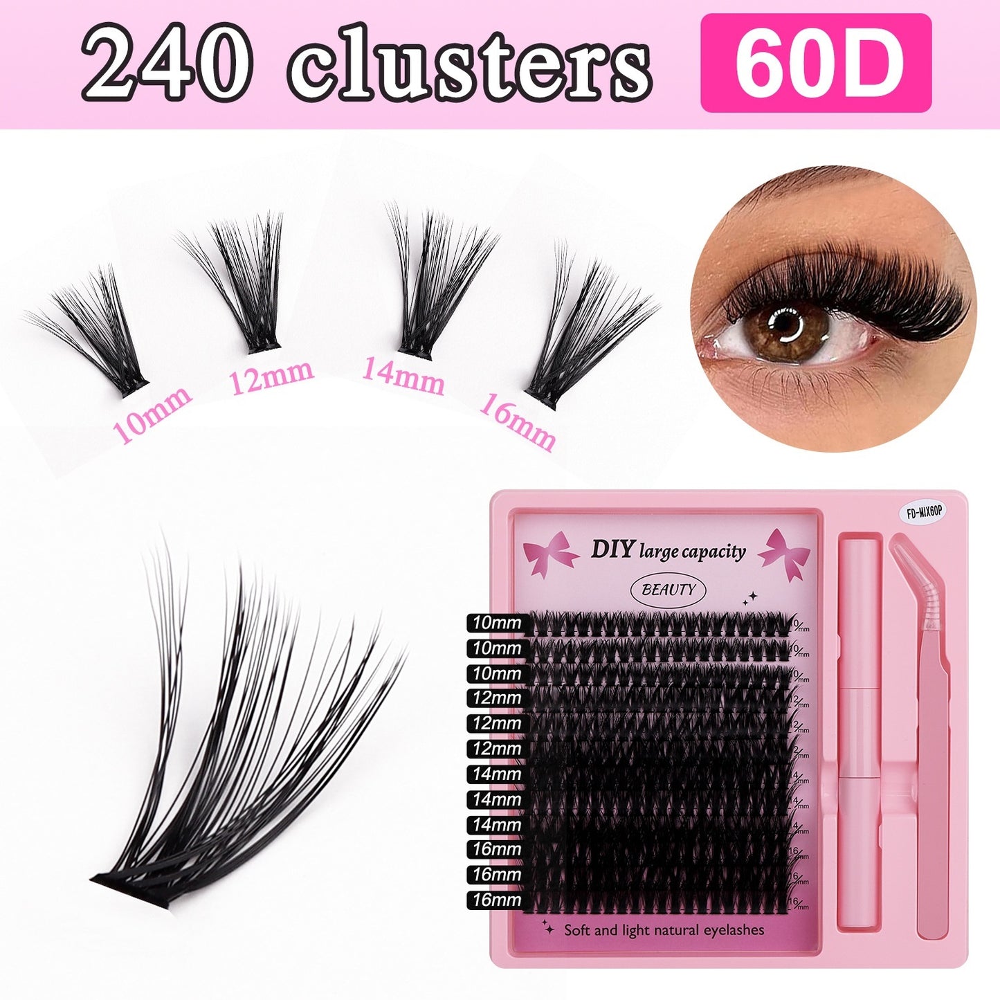 Segmented Hot Melt Single Cluster Large Capacity Thick Eyelash Suit