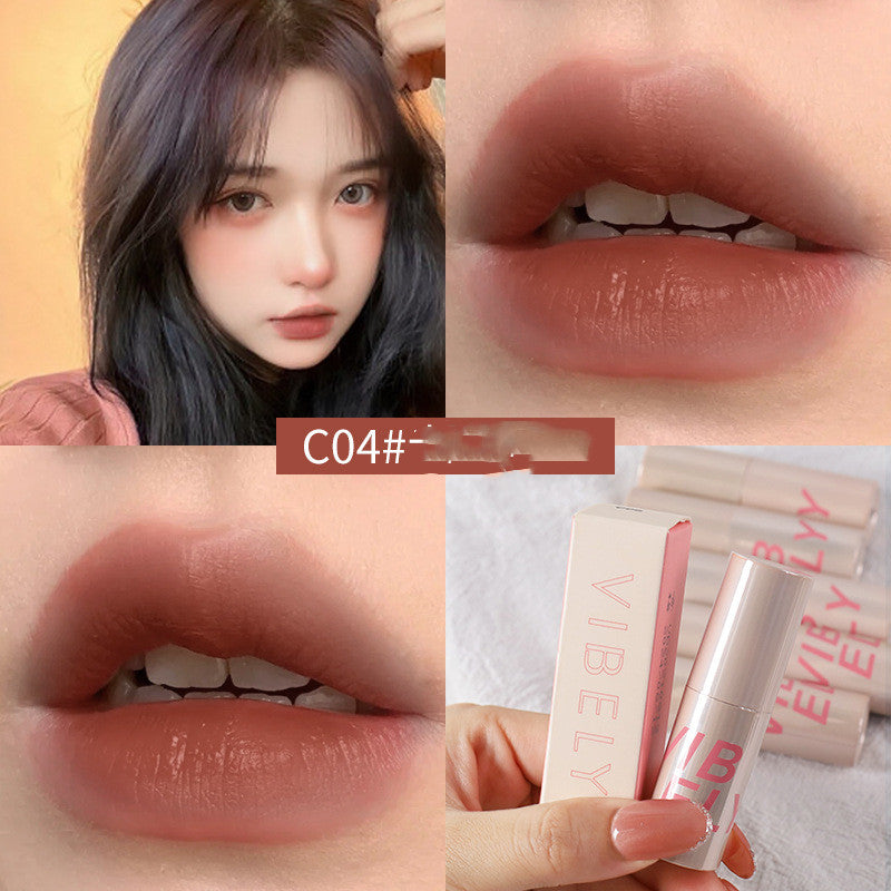 VIBELY Small Fat Pier Velvet Matte Finish Lip Mud Internet Celebrity Live Broadcast Popular Student Lip Paint Lipstick