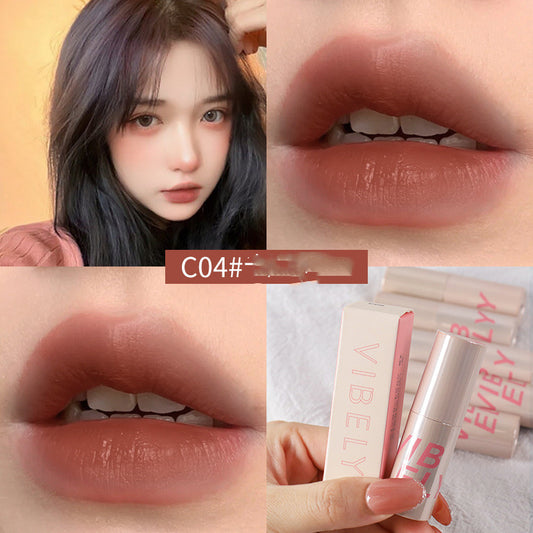 VIBELY Small Fat Pier Velvet Matte Finish Lip Mud Internet Celebrity Live Broadcast Popular Student Lip Paint Lipstick