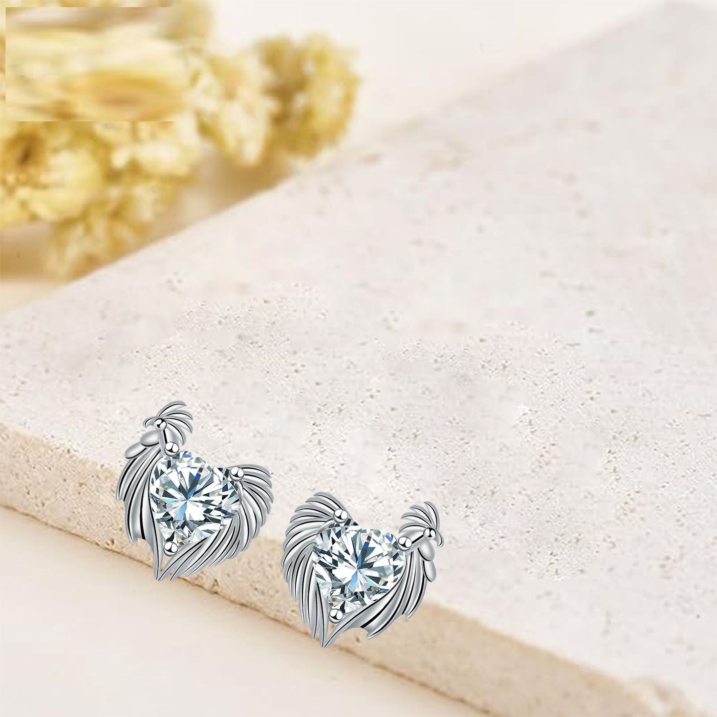 Love Heart Stud Earrings Elegant Graceful High-grade Jewelry For Women
