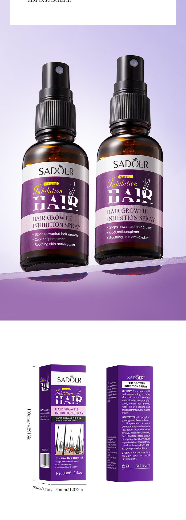 Hair Growth Inhibition Armpit Leg Hair Spray