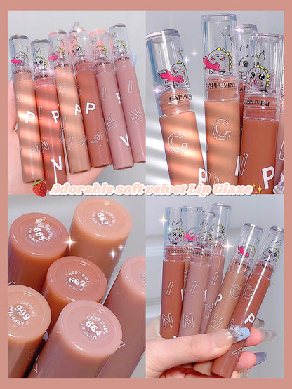 Little Dinosaur Lip Mud Vegetable Head New Lip Lacquer Matte Air Lip Mud Autumn And Winter