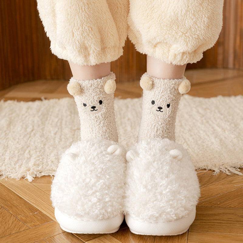 Plush Socks Female Plus Velvet Thickened Warm Month Socks