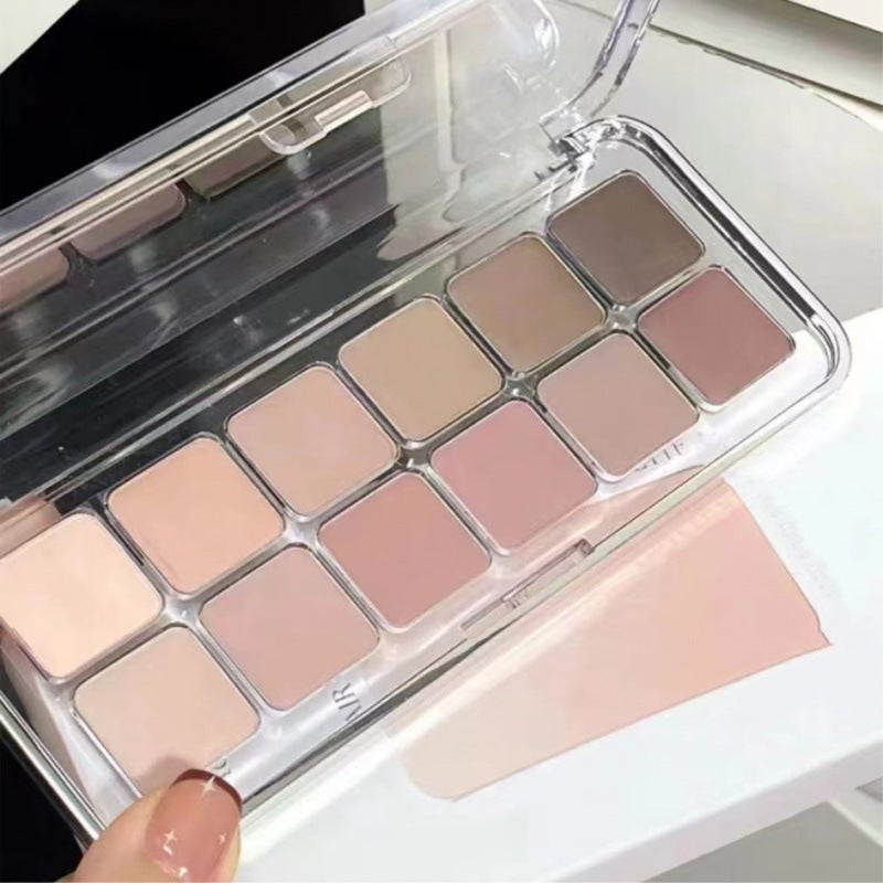 Inspiration Twelve Colors Low Saturation Full Matte Cool Atmosphere Earth Color Pure Desire Eye Shadow Plate