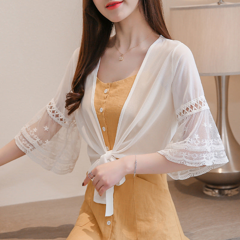 Lace Cappa Sun Protection Clothing Lace Shirt Chiffon Shirt