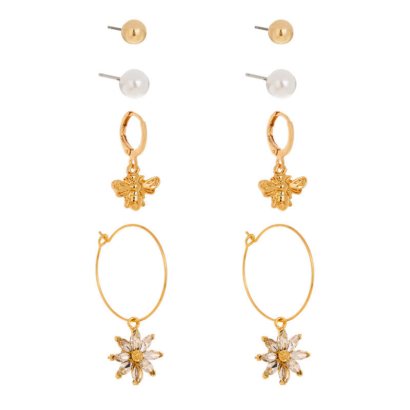 Pearl Earrings Butterfly Short Earrings