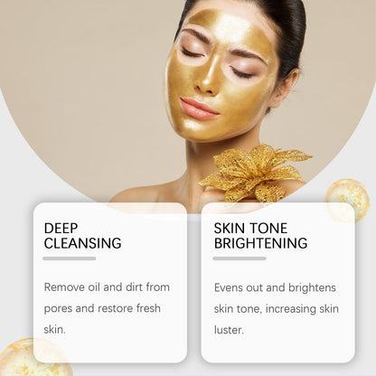 OUHOE Gold Facial Cleansing Mask, Moisturizing Daily Skin Care Moisturizing Facial Tear Hydrating Mask