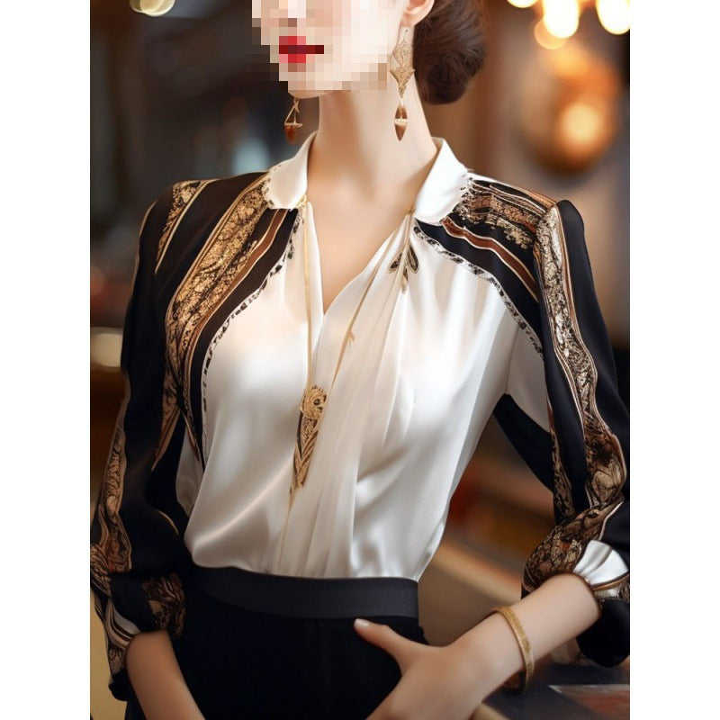 Women's Fashion Chiffon Patchwork Shirt Top