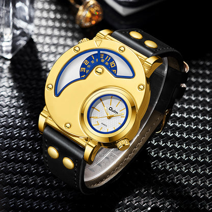 Gold Multi-functional Exaggerated Dial Watch For Men