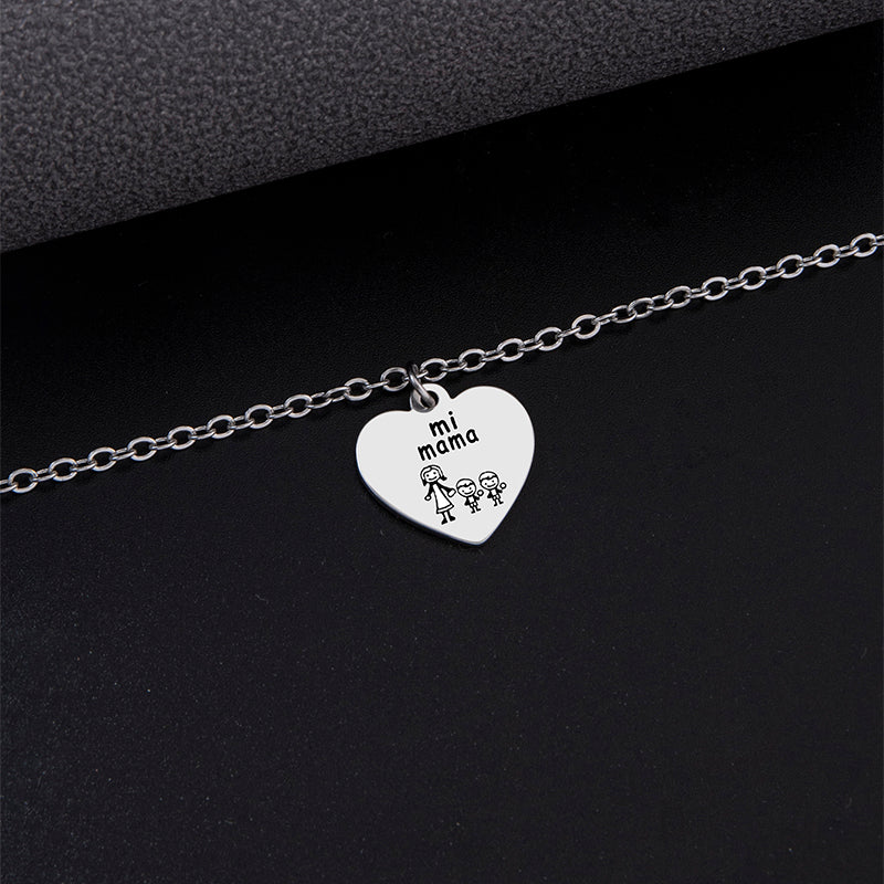 New Peach Heart Pendant Anklet Silver Stainless Steel Anklet
