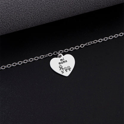 New Peach Heart Pendant Anklet Silver Stainless Steel Anklet