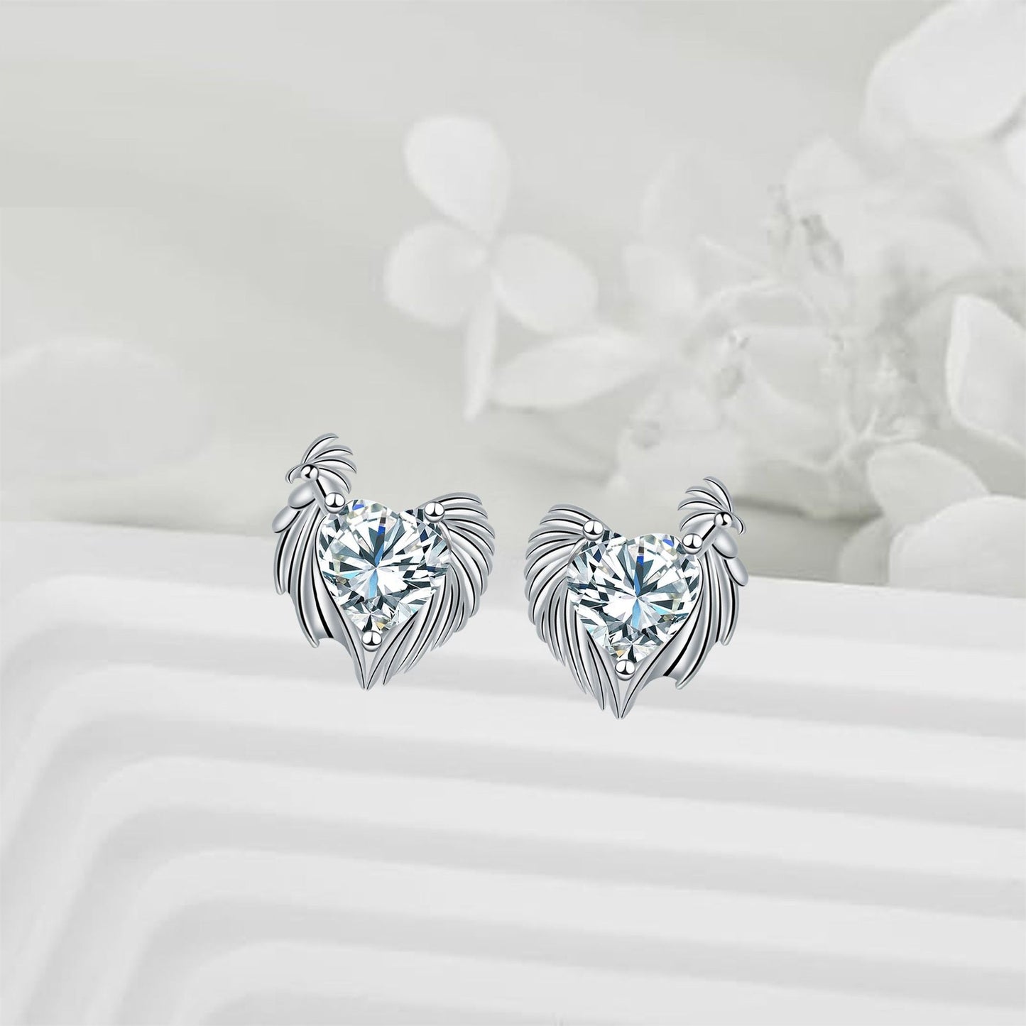 Love Heart Stud Earrings Elegant Graceful High-grade Jewelry For Women