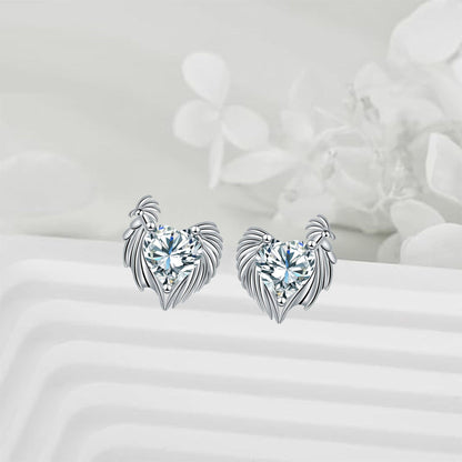 Love Heart Stud Earrings Elegant Graceful High-grade Jewelry For Women